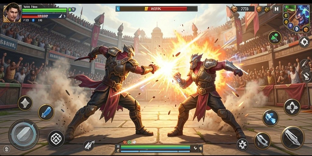 Tangkapan layar gameplay <strong>2739</strong> menunjukkan pertarungan yang intens dan seru.