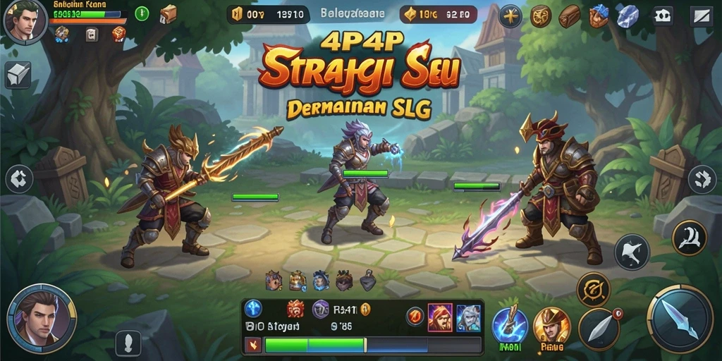 Screenshot 4P4P menampilkan aksi pertempuran yang seru dalam permainan SLG.