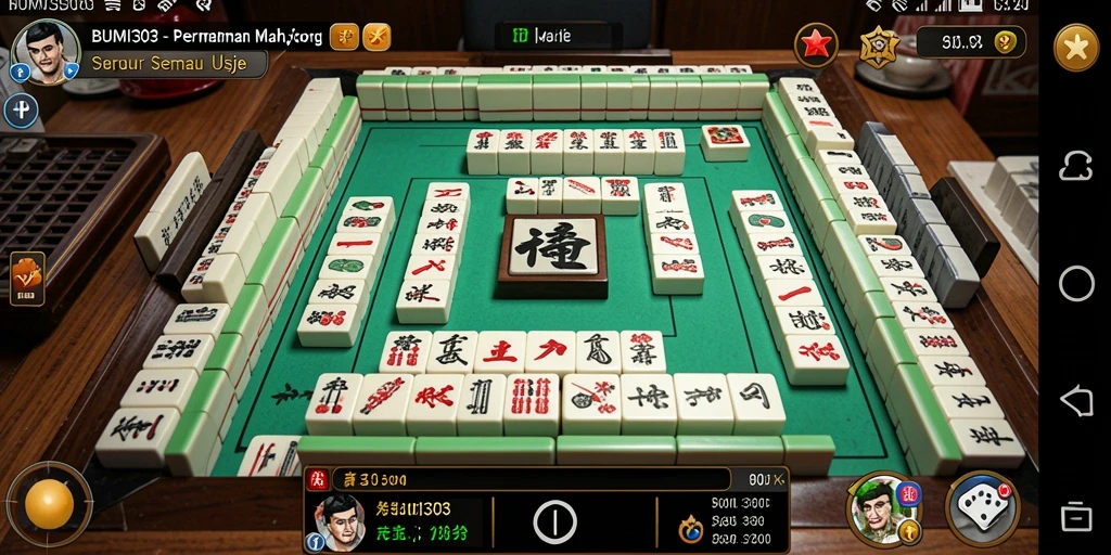 Tampilan screenshot BUMI303 yang menunjukkan permainan Mahjong yang seru.