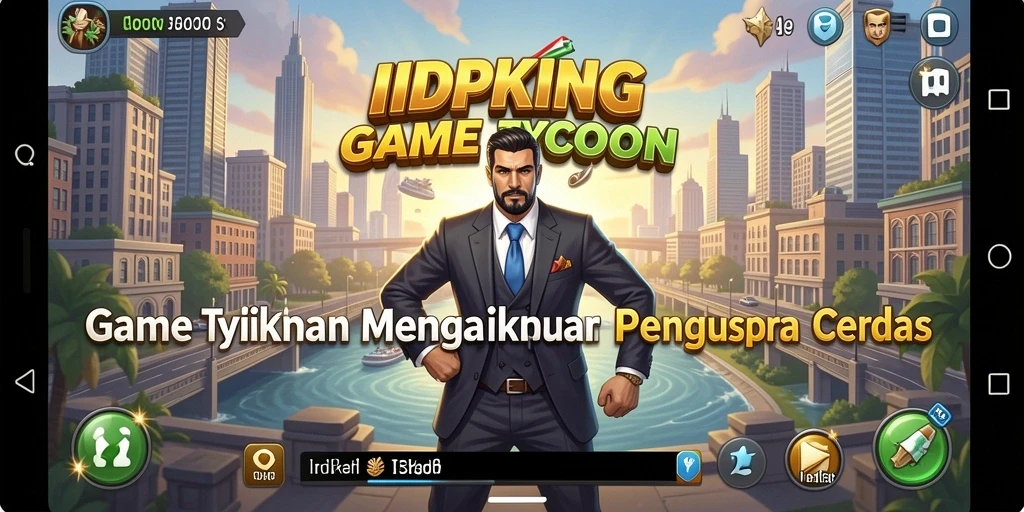 Tangkapan layar gameplay <strong>IDPKING</strong> menunjukkan pengelolaan bisnis yang cerdas.