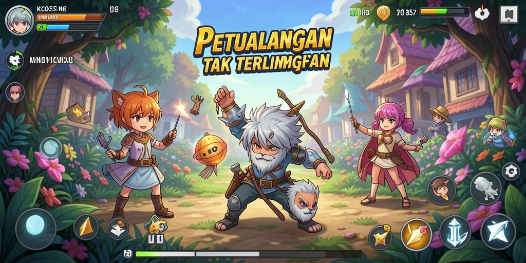 Tangkapan layar utama KO857 menampilkan aksi seru dalam permainan Anime.
