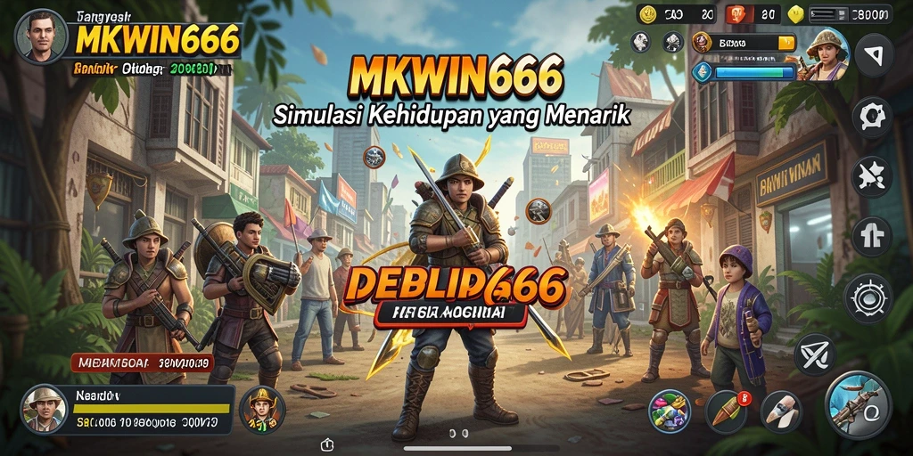 Tampilan gameplay MKWIN666 yang menunjukkan berbagai aktivitas simulasi.