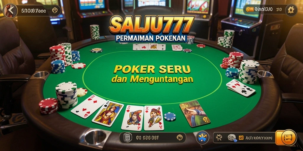 Screenshot gameplay SALJU777 menunjukkan aksi menarik permainan Poker.