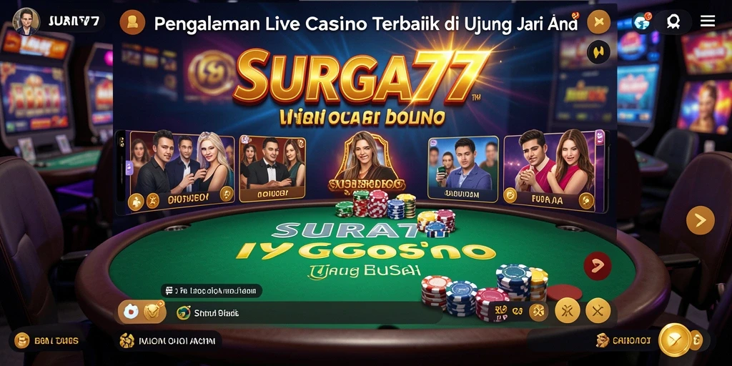 Tampilan gameplay Live Casino yang mendebarkan dan interaktif.